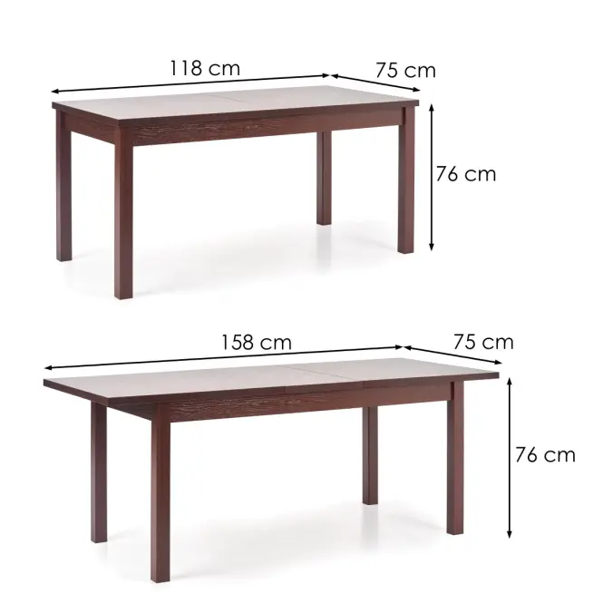 Asztal Maurycy 118/158 Płyta/Abs/Mdf – Sötét Dió,5