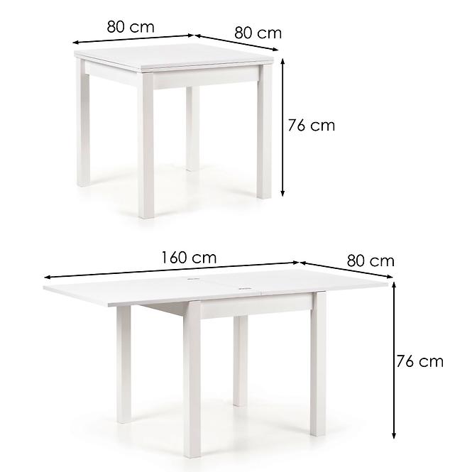 Kinyitható asztalok  Gracjan 80/160x80cm Płyta/Abs/Mdf – Fehér