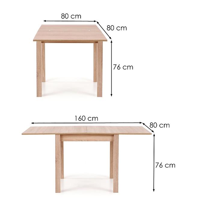Kinyitható asztalok  Gracjan 80/160x80cm Płyta/Abs/Mdf – Tölgy Sonoma