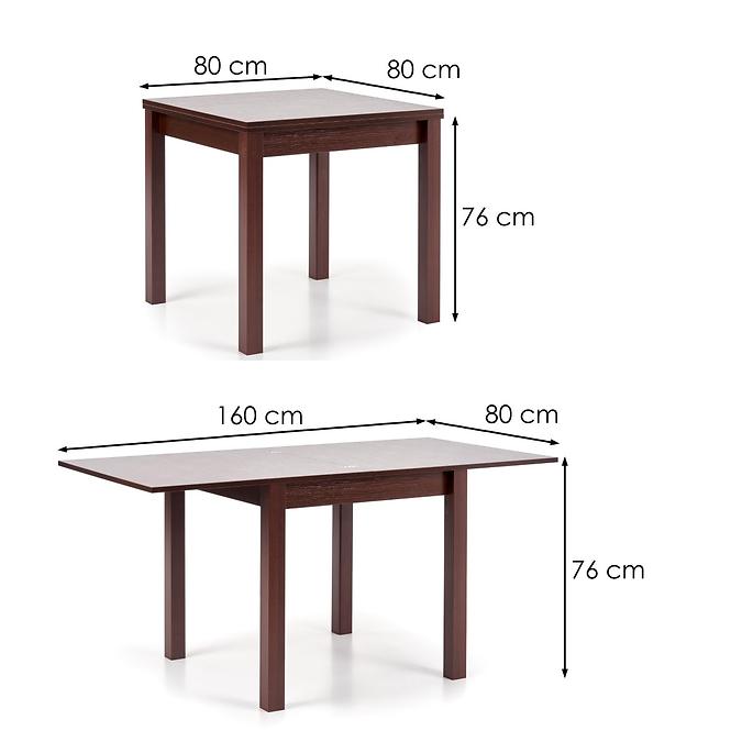 Kinyitható asztalok  Gracjan 80/160x80cm Płyta/Abs/Mdf – Sötét Dió