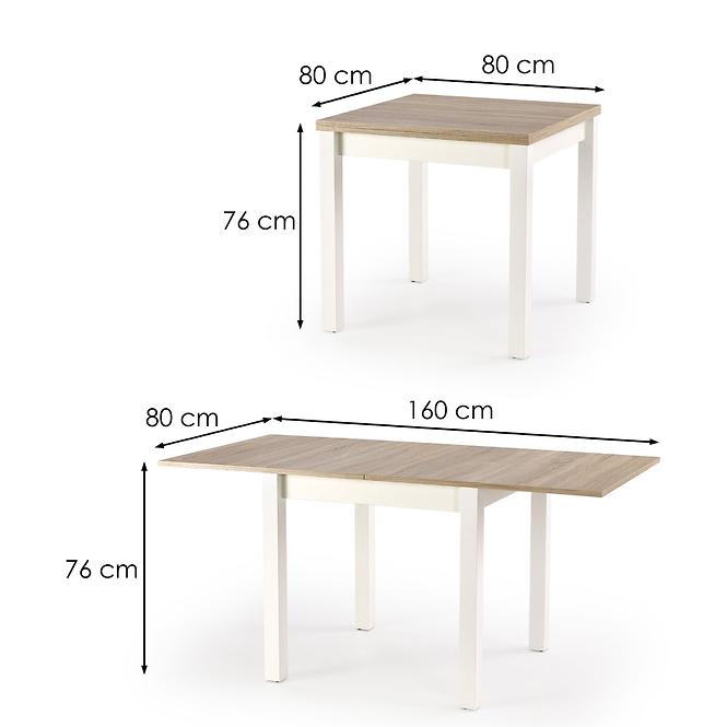 Kinyitható asztalok  Gracjan 80/160x80cm Płyta/Abs/Mdf – Tölgy Sonoma/Fehér