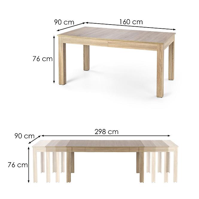 Asztal Seweryn 160/298 Płyta/Abs/Mdf – Tölgy Sonoma
