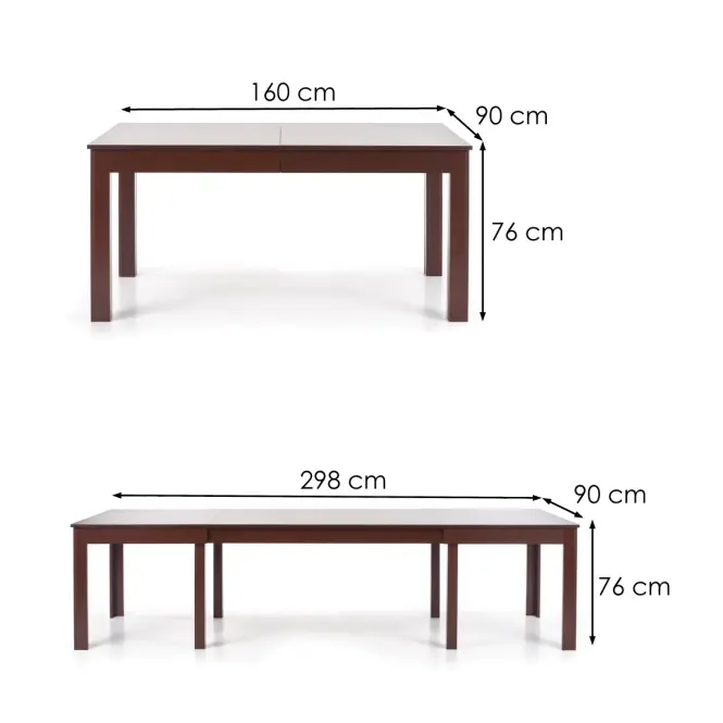 Asztal Seweryn 160/298 Płyta/Abs/Mdf – Sötét Dió,2