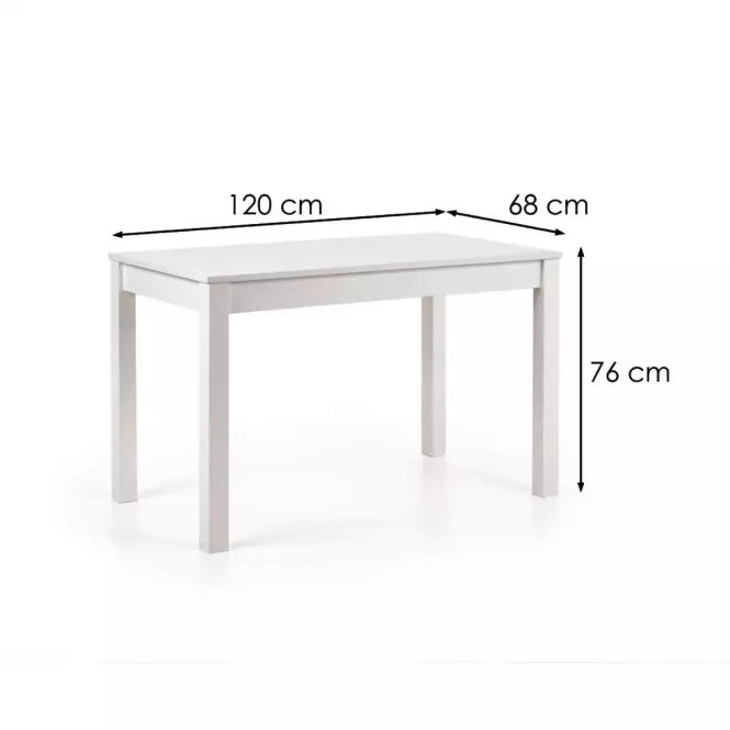 Asztal Ksawery 120x68 Płyta/Abs/Mdf – Fehér
