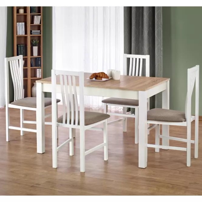 Asztal Ksawery 120x68 Płyta/Abs/Mdf – Tölgy Sonoma/Fehér
