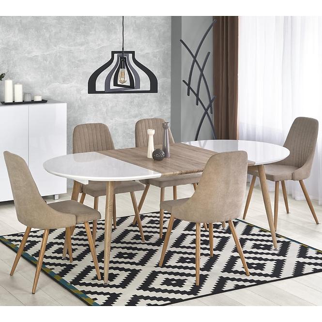 Kinyitható asztalok  Edward 120/200x100cm Mdf/Acél – Fehér/Tölgy San Remo,12