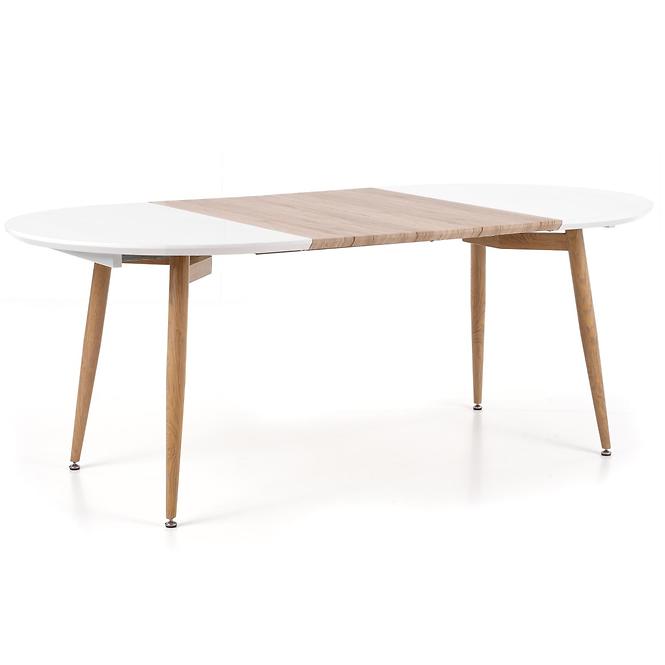Kinyitható asztalok  Edward 120/200x100cm Mdf/Acél – Fehér/Tölgy San Remo,2