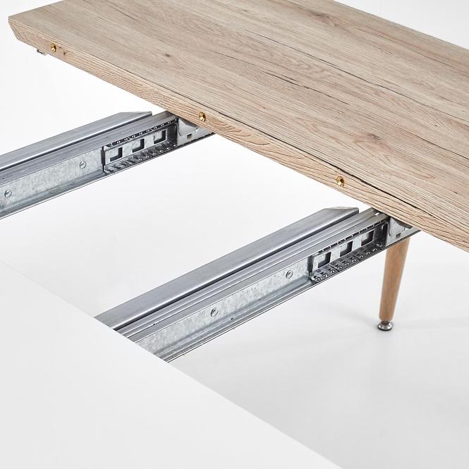 Kinyitható asztalok  Edward 120/200x100cm Mdf/Acél – Fehér/Tölgy San Remo,8