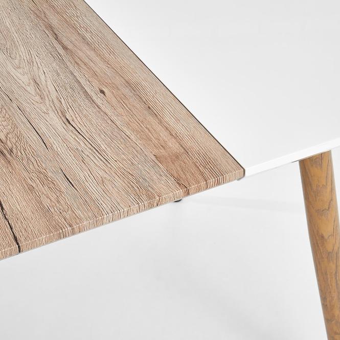 Kinyitható asztalok  Edward 120/200x100cm Mdf/Acél – Fehér/Tölgy San Remo