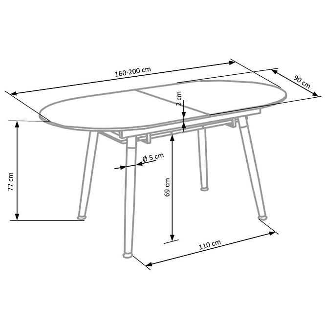 Kinyitható asztalok  Caliber 160/200x90cm Fehér Mat/Tölgy San Remo/Természetes,4