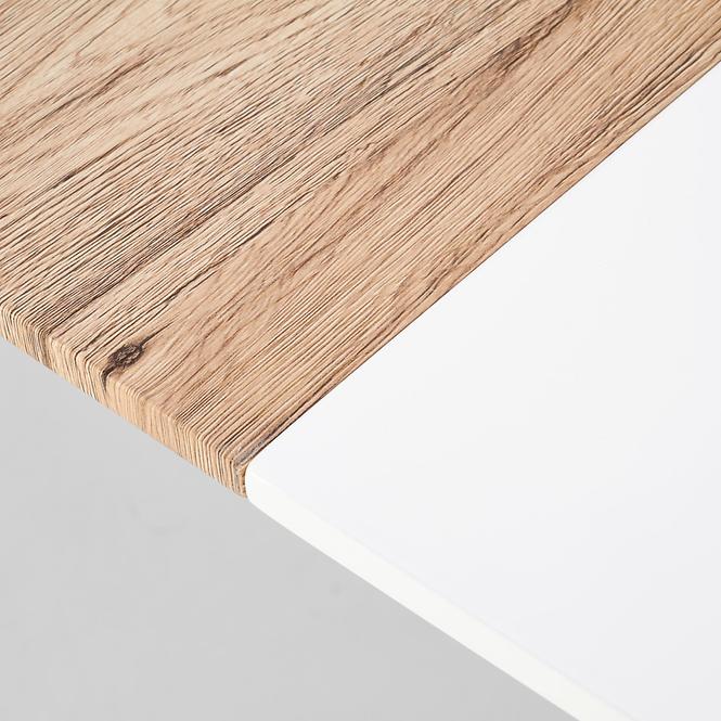 Kinyitható asztalok  Caliber 160/200x90cm Fehér Mat/Tölgy San Remo/Természetes,6