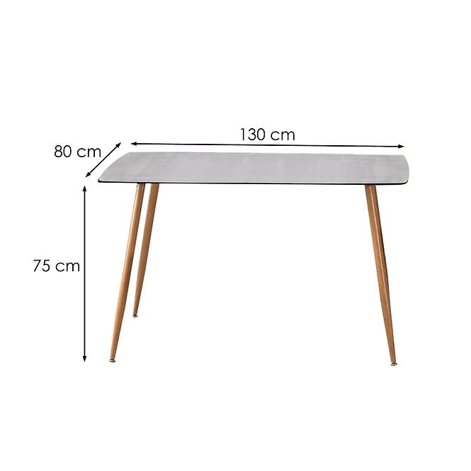 Asztal Next 130x80 Üveg/Acél – Dymiony/Tölgy Édesem,2