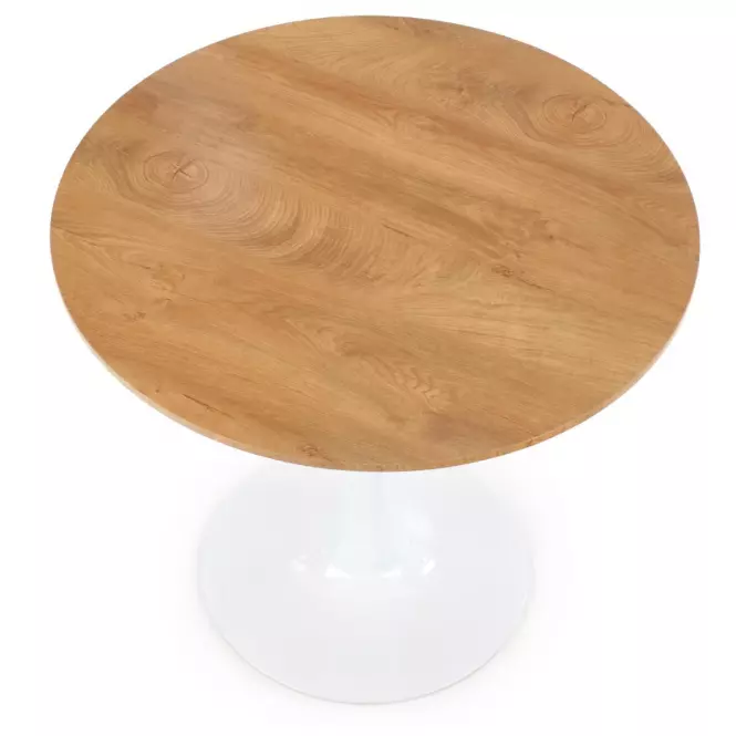 Asztal Sting 80 Mdf/Acél – Tölgy Aranysárga/Fehér,3