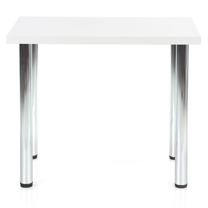 Asztal Modex A) 90x60 Płyta/Acél – Fehér Mat
