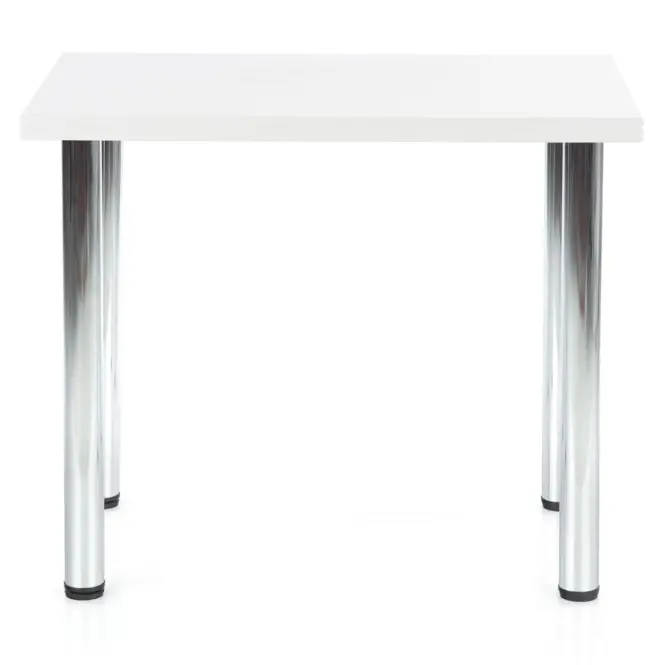 Asztal Modex A) 90x60 Płyta/Acél – Fehér Mat,2