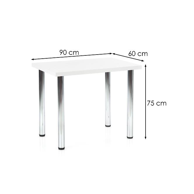 Asztal Modex A) 90x60 Płyta/Acél – Fehér Mat