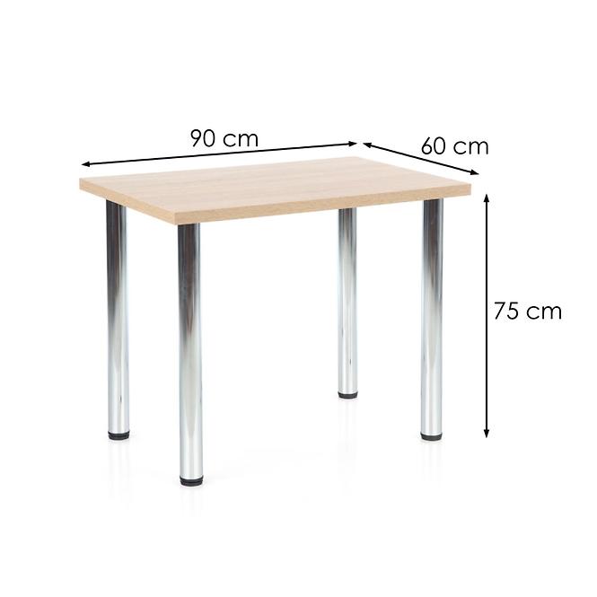 Asztal Modex A) 90x60 Płyta/Acél – Tölgy Sonoma