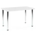 Asztal Modex B) 120x68 Płyta/Acél – Fehér Mat