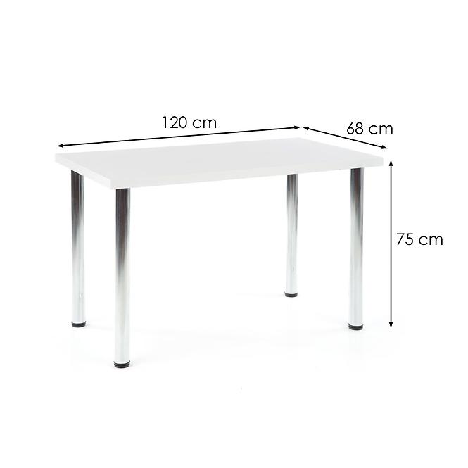 Asztal Modex B) 120x68 Płyta/Acél – Fehér Mat