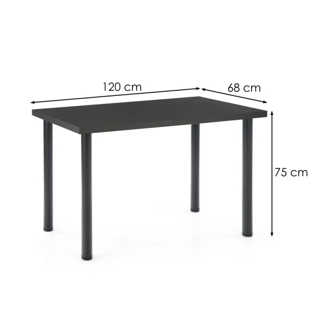 Asztal Modex 2 B) 120x68 Płyta/Acél – Antracyt