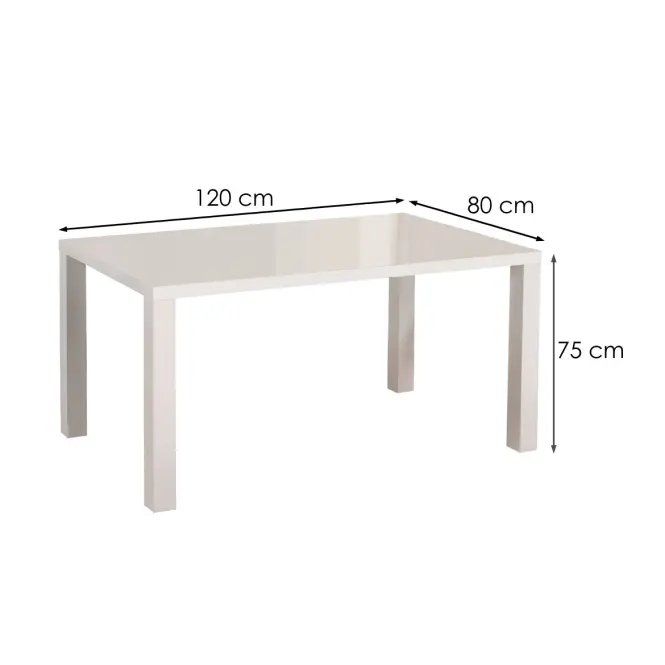 Asztal Ronald A) 120x80 Mdf – Fehér,2