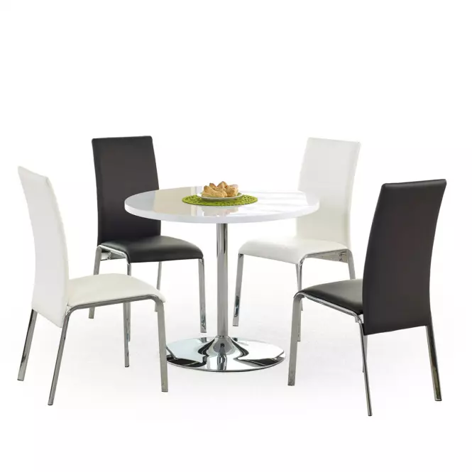 Asztal Omar 90 Mdf/Acél Fehér