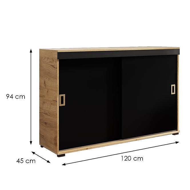 Komód Retro 120 Craft/Fekete + Craft Fogantyúk,2