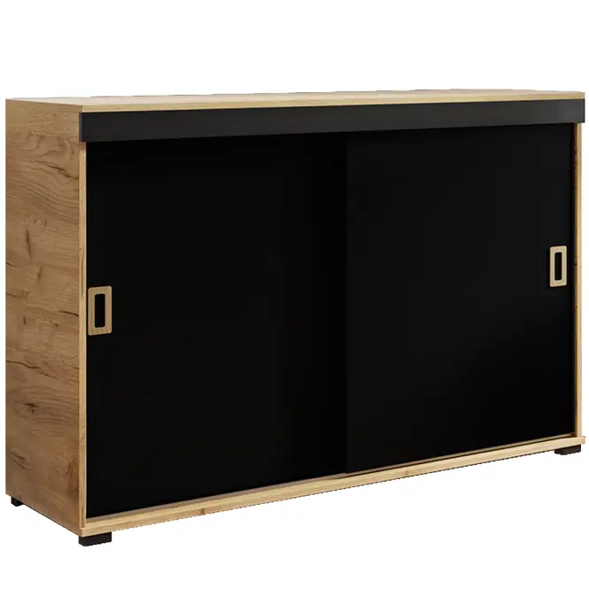 Komód Retro 140 Craft/Fekete + Craft Fogantyúk