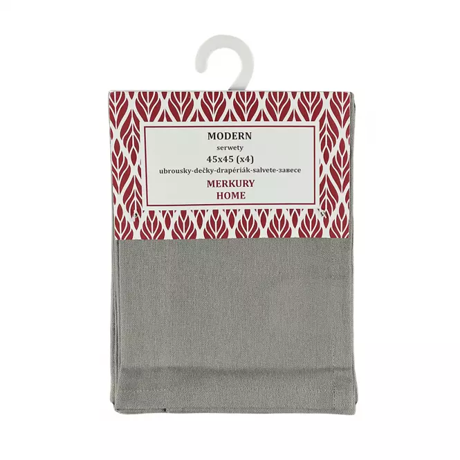 Szalvéta MODERN szürke sima 45x45 kpl. 4 db