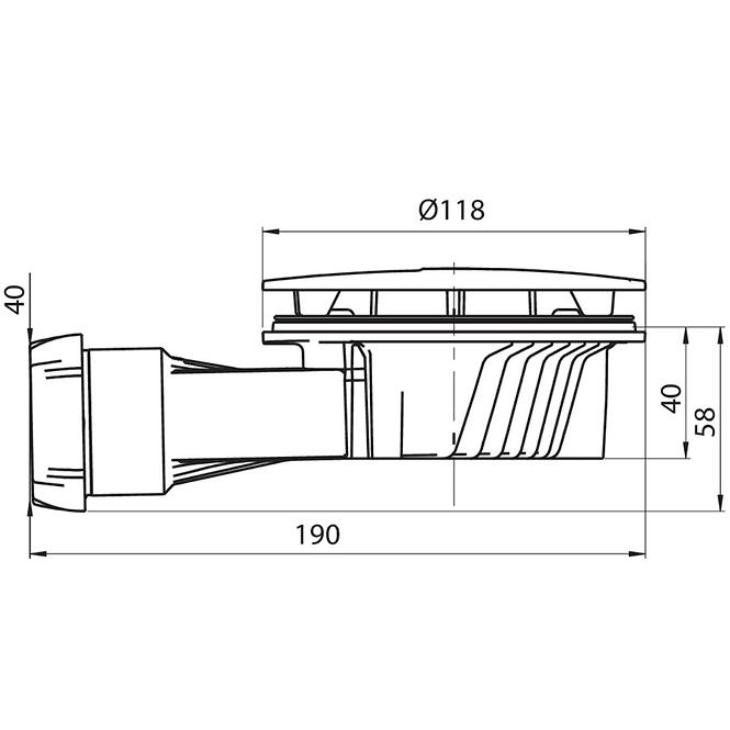 Tálca lefolyó Slim króm Fi 90 mm,4