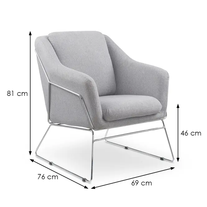 Fotel Soft fényes szürke/króm,11