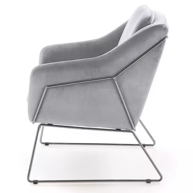 Fotel Soft fényes szürke/króm