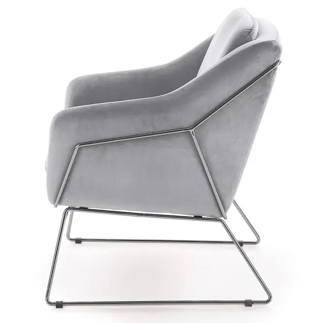 Fotel Soft fényes szürke/króm,2