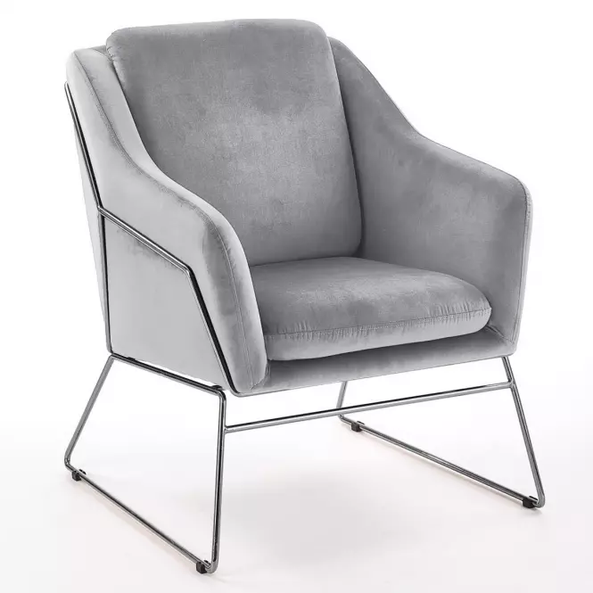 Fotel Soft fényes szürke/króm