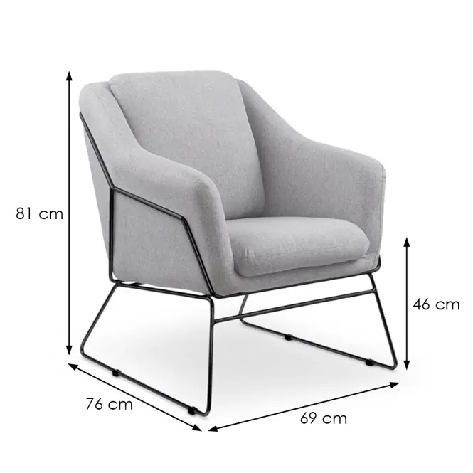 Fotel Soft 2 fényes szürke/fekete