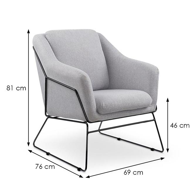 Fotel Soft 2 fényes szürke/fekete