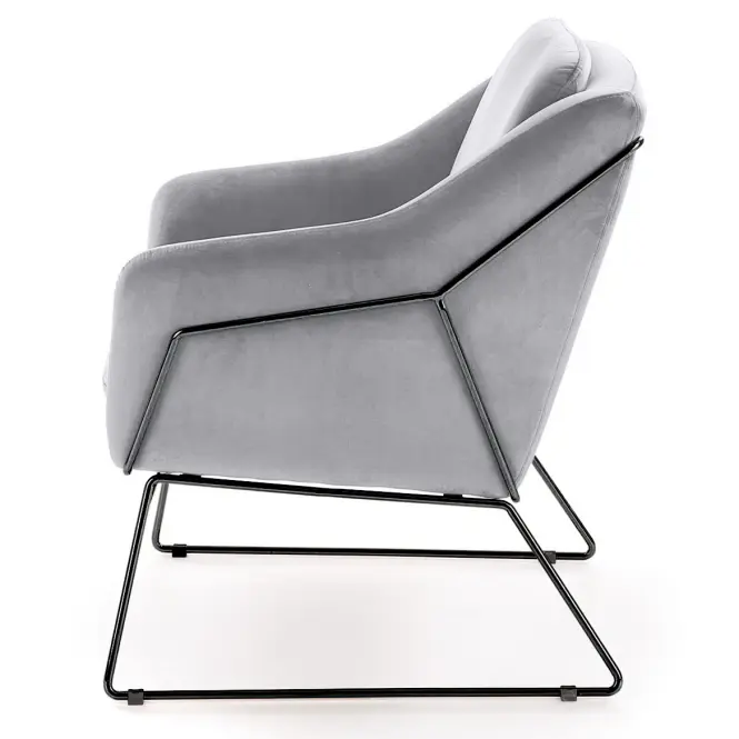 Fotel Soft 2 fényes szürke/fekete