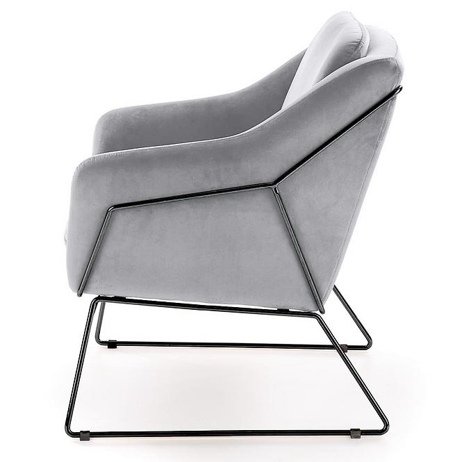 Fotel Soft 2 fényes szürke/fekete