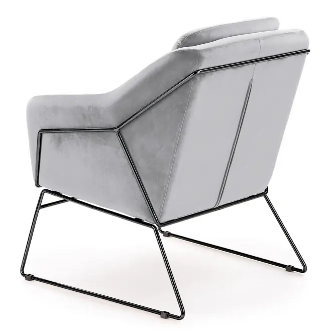 Fotel Soft 2 fényes szürke/fekete