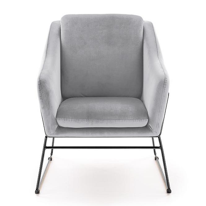 Fotel Soft 2 fényes szürke/fekete