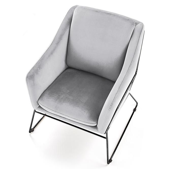 Fotel Soft 2 fényes szürke/fekete