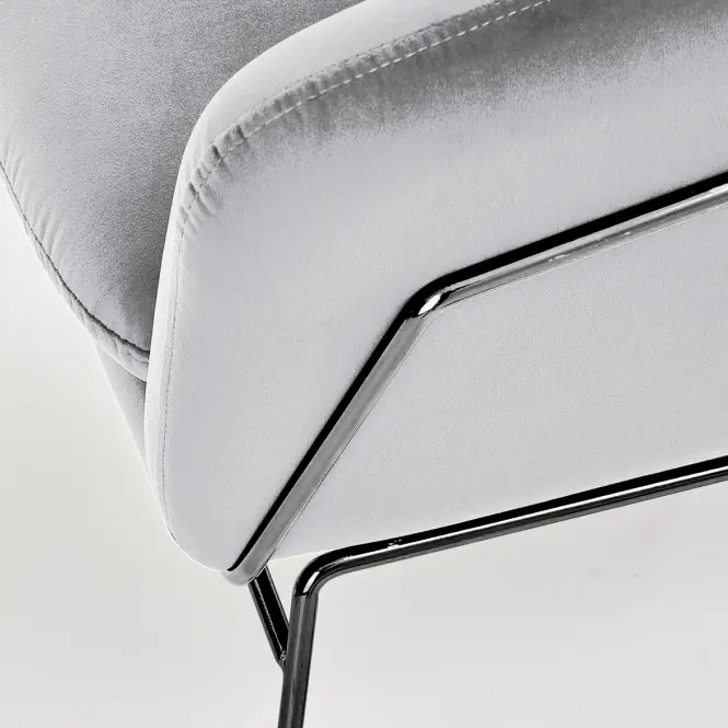 Fotel Soft 2 fényes szürke/fekete