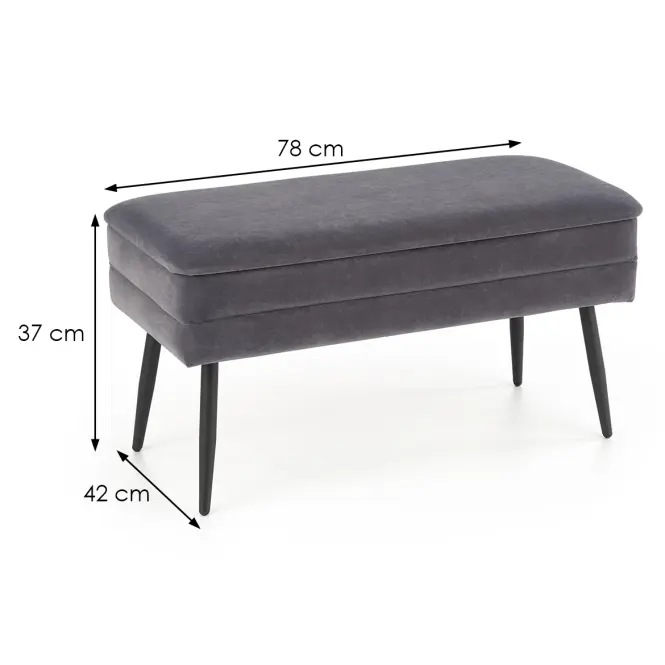 Puff Velva szürke/fekete,8
