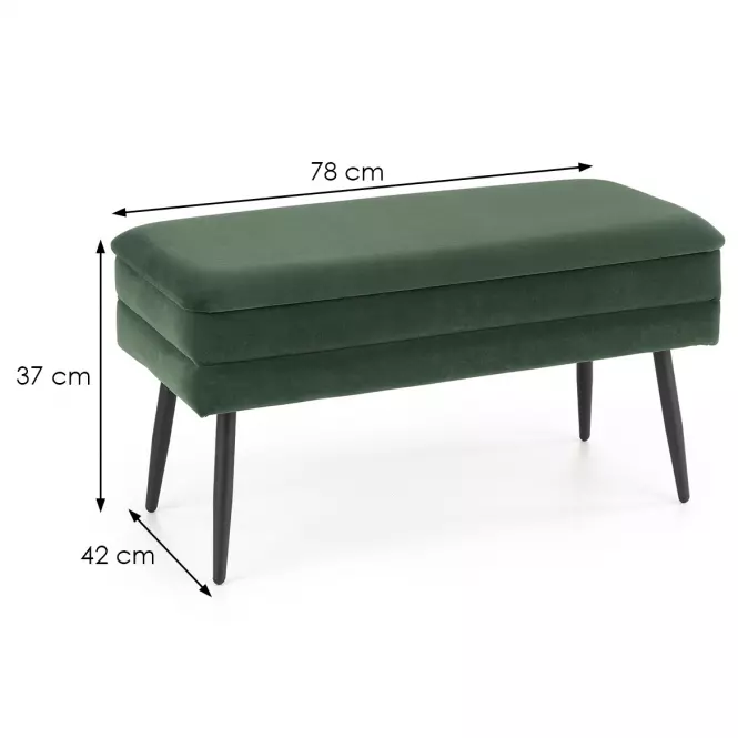Puff Velva zöld/fekete,9