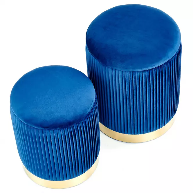Puff 2 db. Monty sötétkék/aranysárga,4