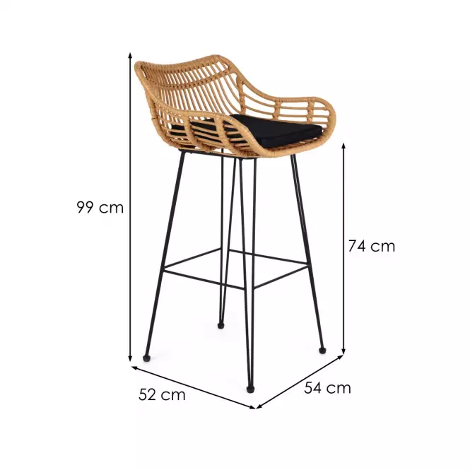 Bárszék H-105 Természetes/fekete,2