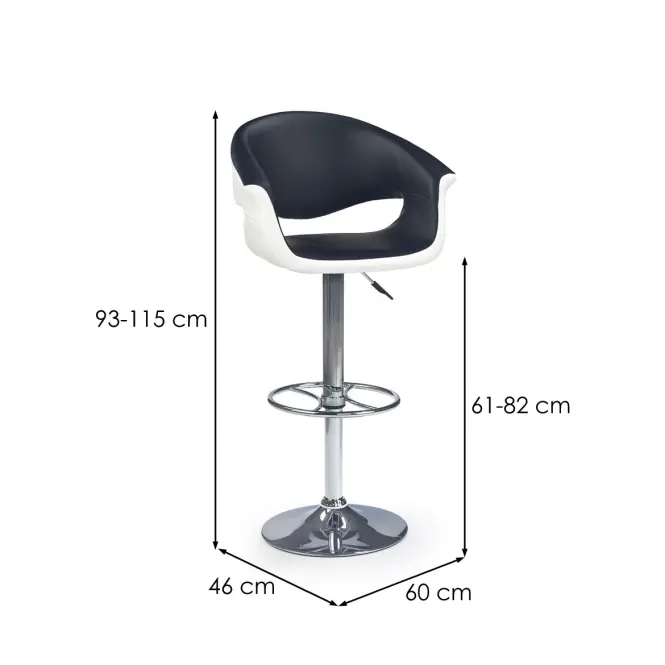 Bárszék H-46 fehér/fekete,2