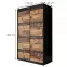 Szekrény Old Wood T 120 Fekete/Old Style,2