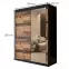 Szekrény Old Wood T2 150 Fekete/Old Style/Lustro,2