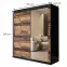 Szekrény Old Wood T2 180 Fekete/Old Style/Lustro,2